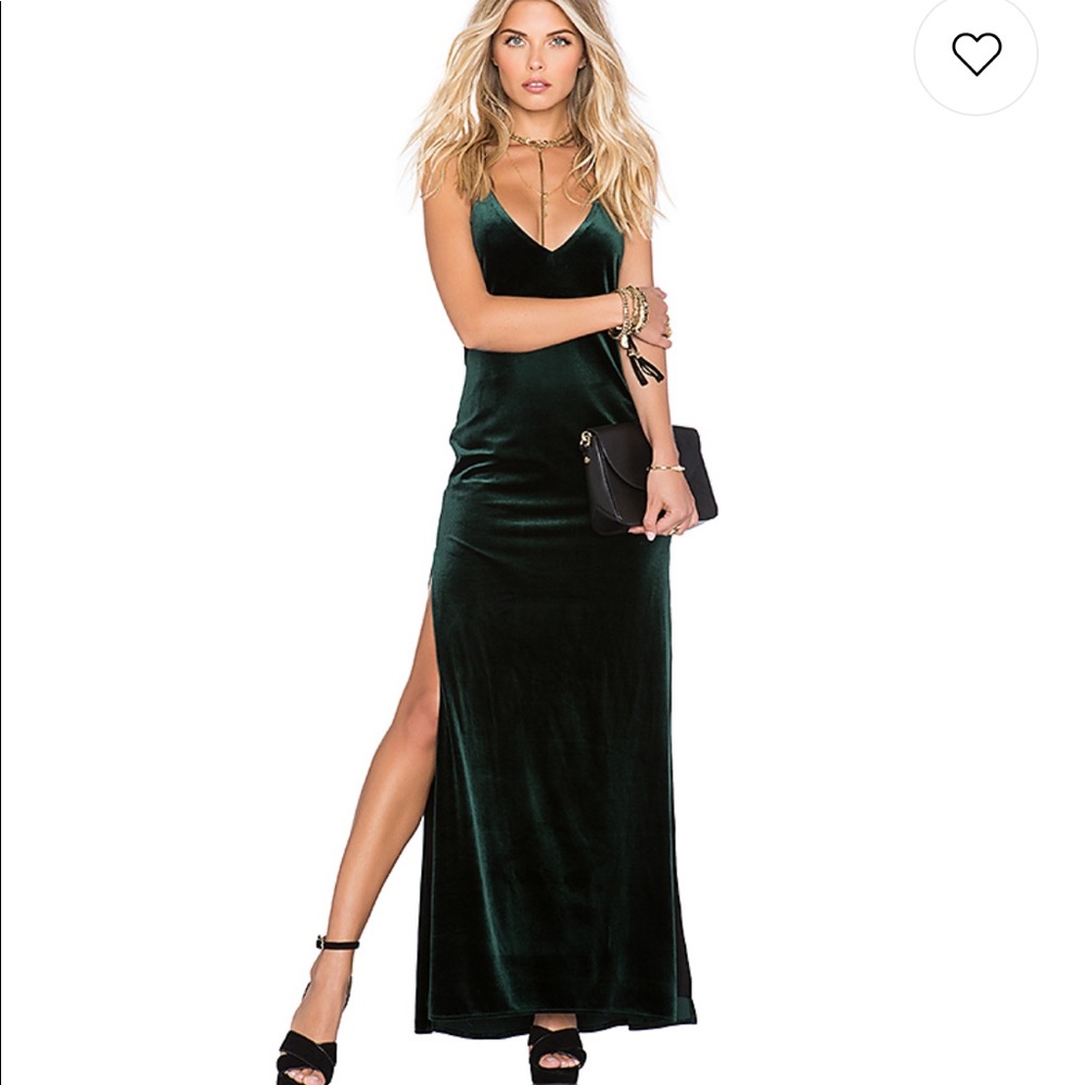 Velvet emerald green dress